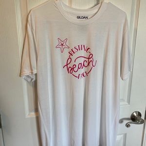 White/Pink Resting Beach Face Graphic Tee